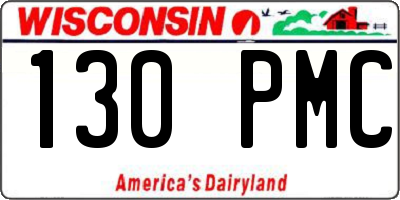 WI license plate 130PMC