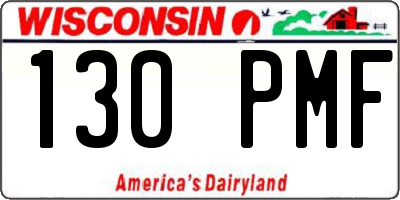 WI license plate 130PMF