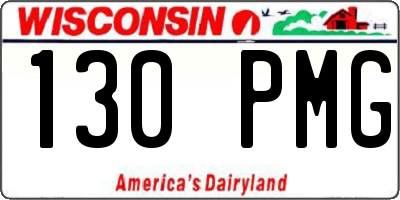 WI license plate 130PMG