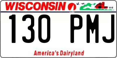 WI license plate 130PMJ