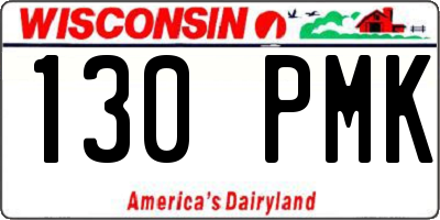 WI license plate 130PMK