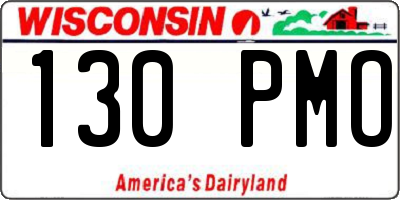 WI license plate 130PMO