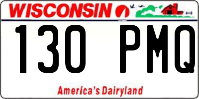 WI license plate 130PMQ