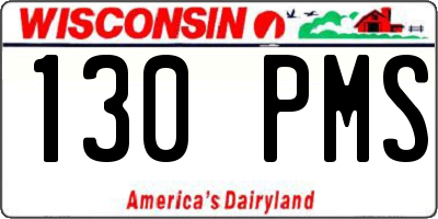 WI license plate 130PMS