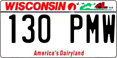 WI license plate 130PMW