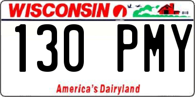 WI license plate 130PMY