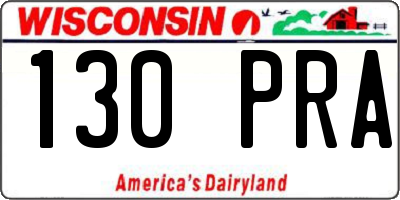 WI license plate 130PRA