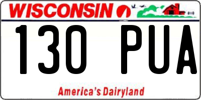 WI license plate 130PUA
