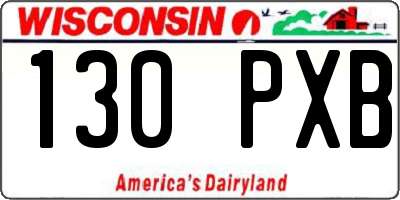 WI license plate 130PXB