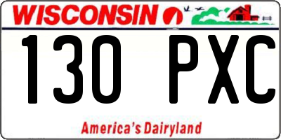 WI license plate 130PXC