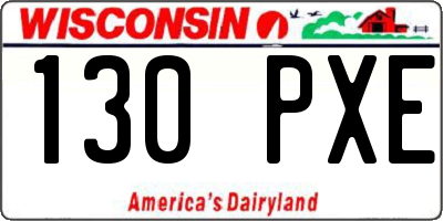 WI license plate 130PXE