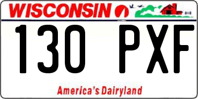 WI license plate 130PXF
