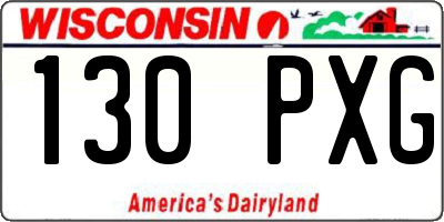 WI license plate 130PXG
