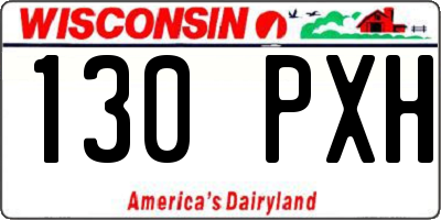 WI license plate 130PXH