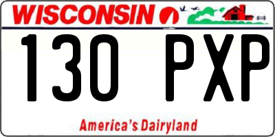WI license plate 130PXP