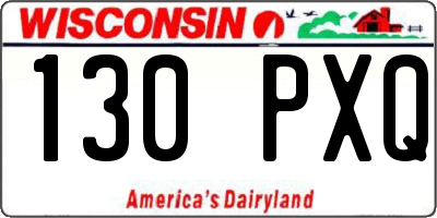 WI license plate 130PXQ