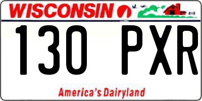 WI license plate 130PXR