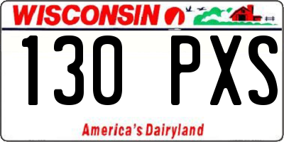 WI license plate 130PXS