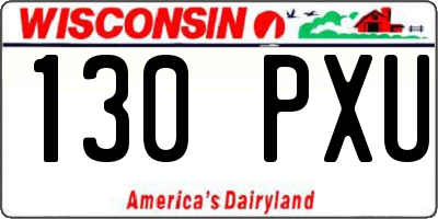 WI license plate 130PXU