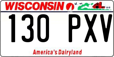 WI license plate 130PXV