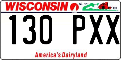WI license plate 130PXX