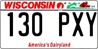 WI license plate 130PXY