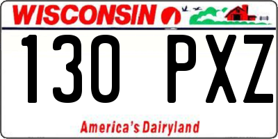 WI license plate 130PXZ