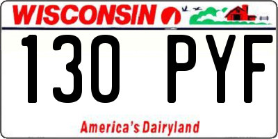 WI license plate 130PYF