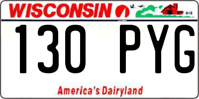 WI license plate 130PYG