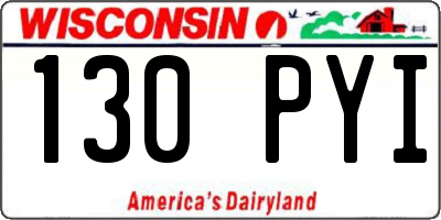 WI license plate 130PYI