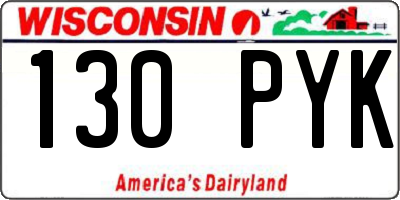 WI license plate 130PYK