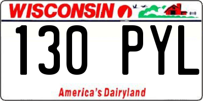 WI license plate 130PYL