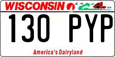 WI license plate 130PYP