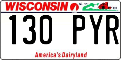 WI license plate 130PYR