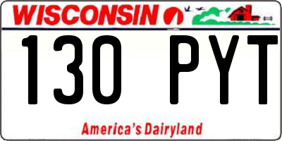 WI license plate 130PYT