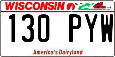WI license plate 130PYW