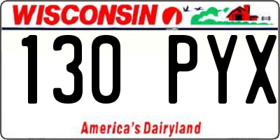 WI license plate 130PYX