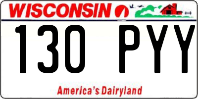 WI license plate 130PYY