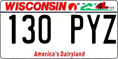 WI license plate 130PYZ