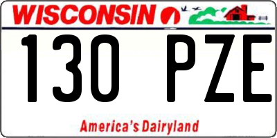 WI license plate 130PZE