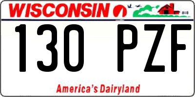 WI license plate 130PZF