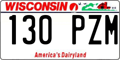 WI license plate 130PZM