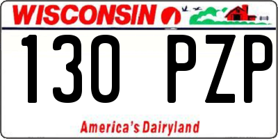 WI license plate 130PZP