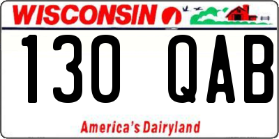 WI license plate 130QAB