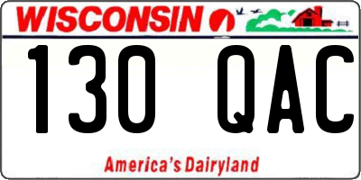 WI license plate 130QAC