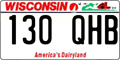 WI license plate 130QHB