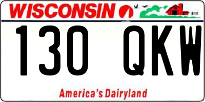 WI license plate 130QKW
