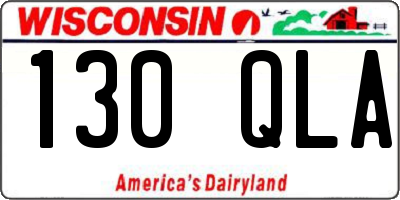 WI license plate 130QLA