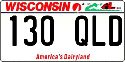 WI license plate 130QLD