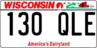 WI license plate 130QLE